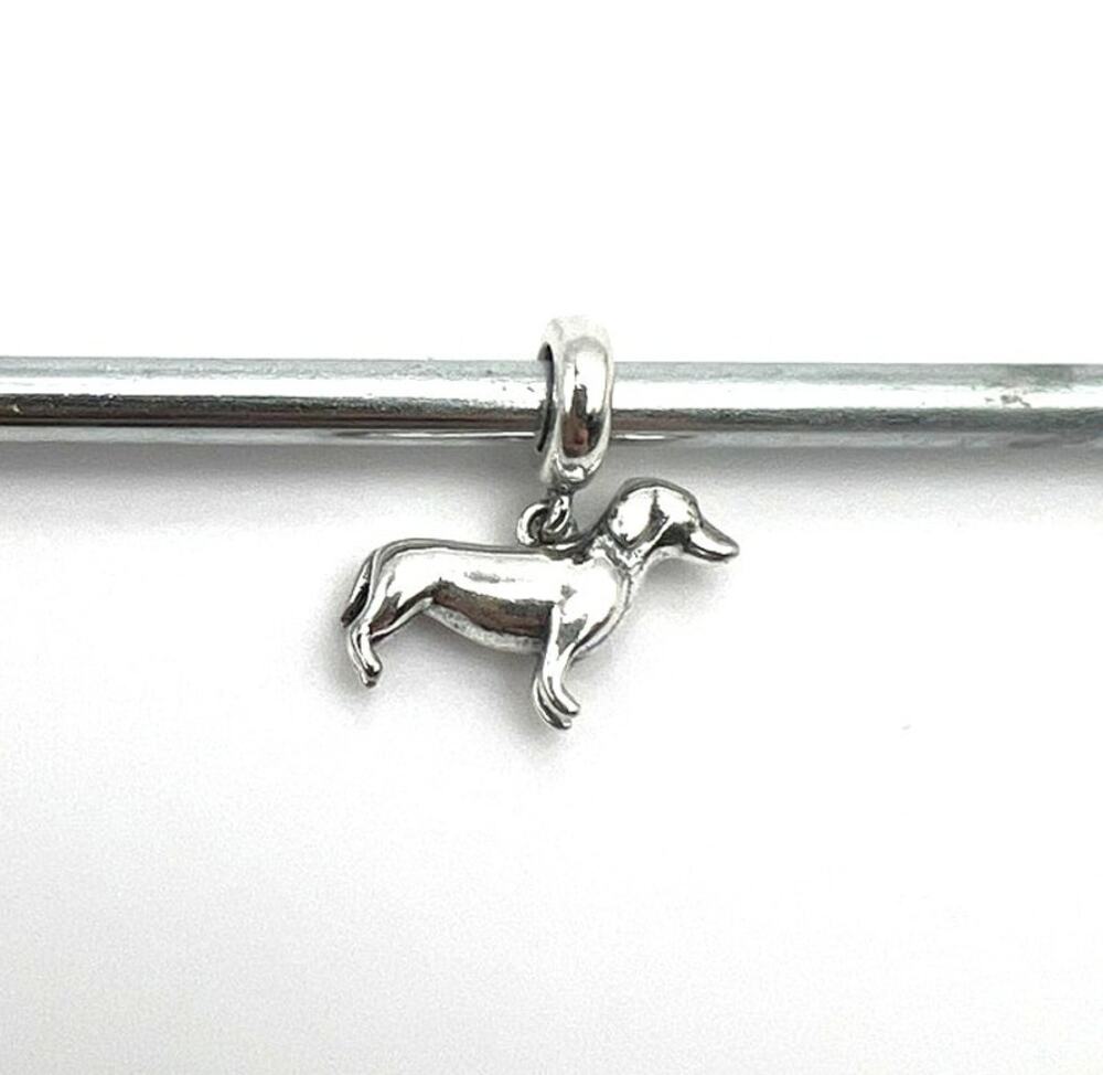 New Silver Dachshund Charm for European Bracelet & Chains